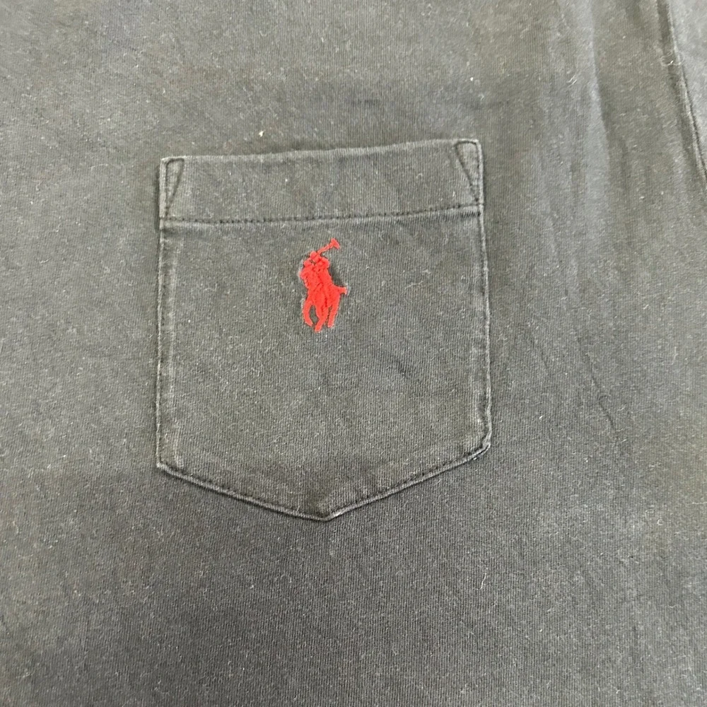 Polo Ralph Lauren Mens XL Black Classic Fit Pocket T-Shirt Red Pony Logo Cotton